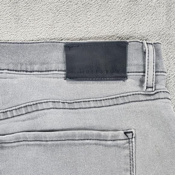Mott & Bow Jeans Mens 38x32 Stone Gray Straight Leg Stretch Denim Casual - Picture 6 of 15